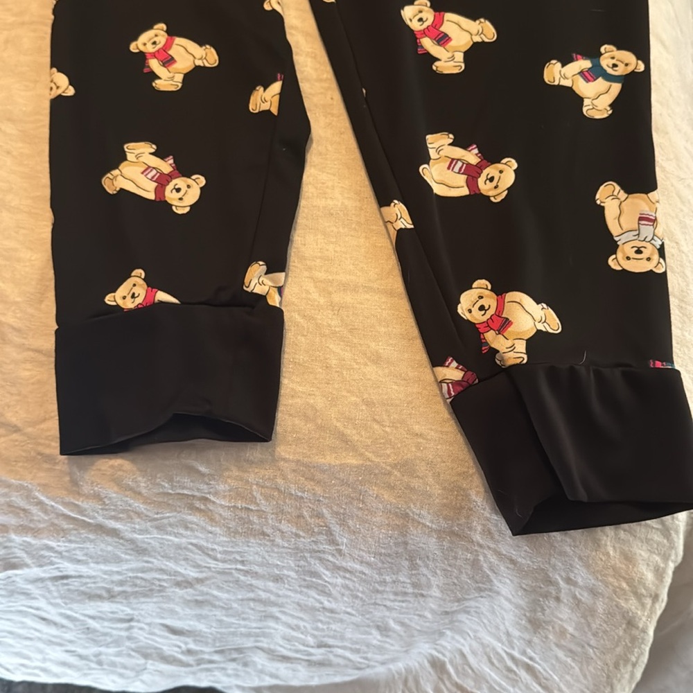 Joyspun pj set size large, black with teddy bears - Picture 3 of 9